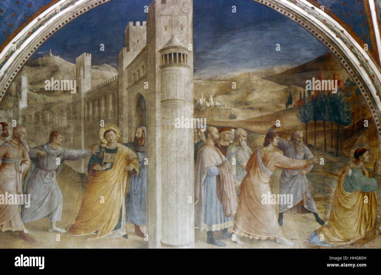 St Stephen, zu seinem Martyrium geführt. Ostwand, Cappella Niccolina, Palazzi Pontifici, Vatikan. Stockfoto