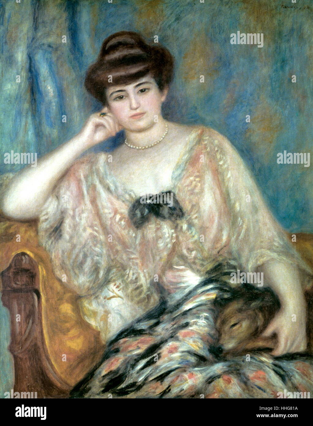 Pierre-Auguste Renoir (1841 - 1919) "Portrait von Misia Sert" 1883 Öl auf Leinwand. Auguste Renoir, war ein französischer Künstler, war einer der führenden Maler bei der Entwicklung der impressionistischen Stil. Stockfoto