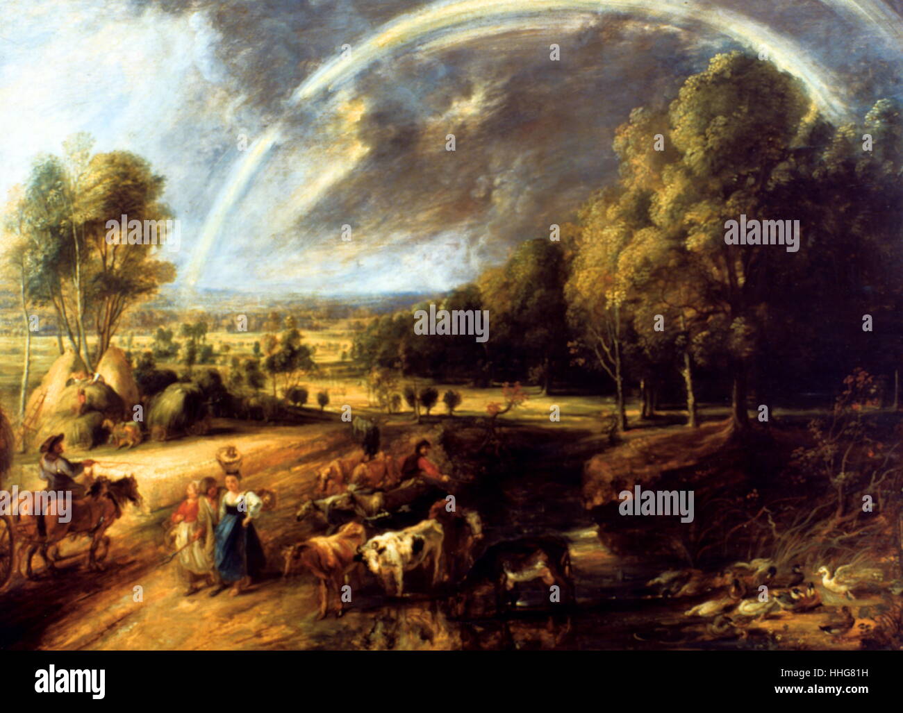 Die Regenbogenlandschaft. Rubens (1577-1640); Die Regenbogenlandschaft; Flandern; c. 1636; Malerei; Öl auf Eiche Panel; Stockfoto