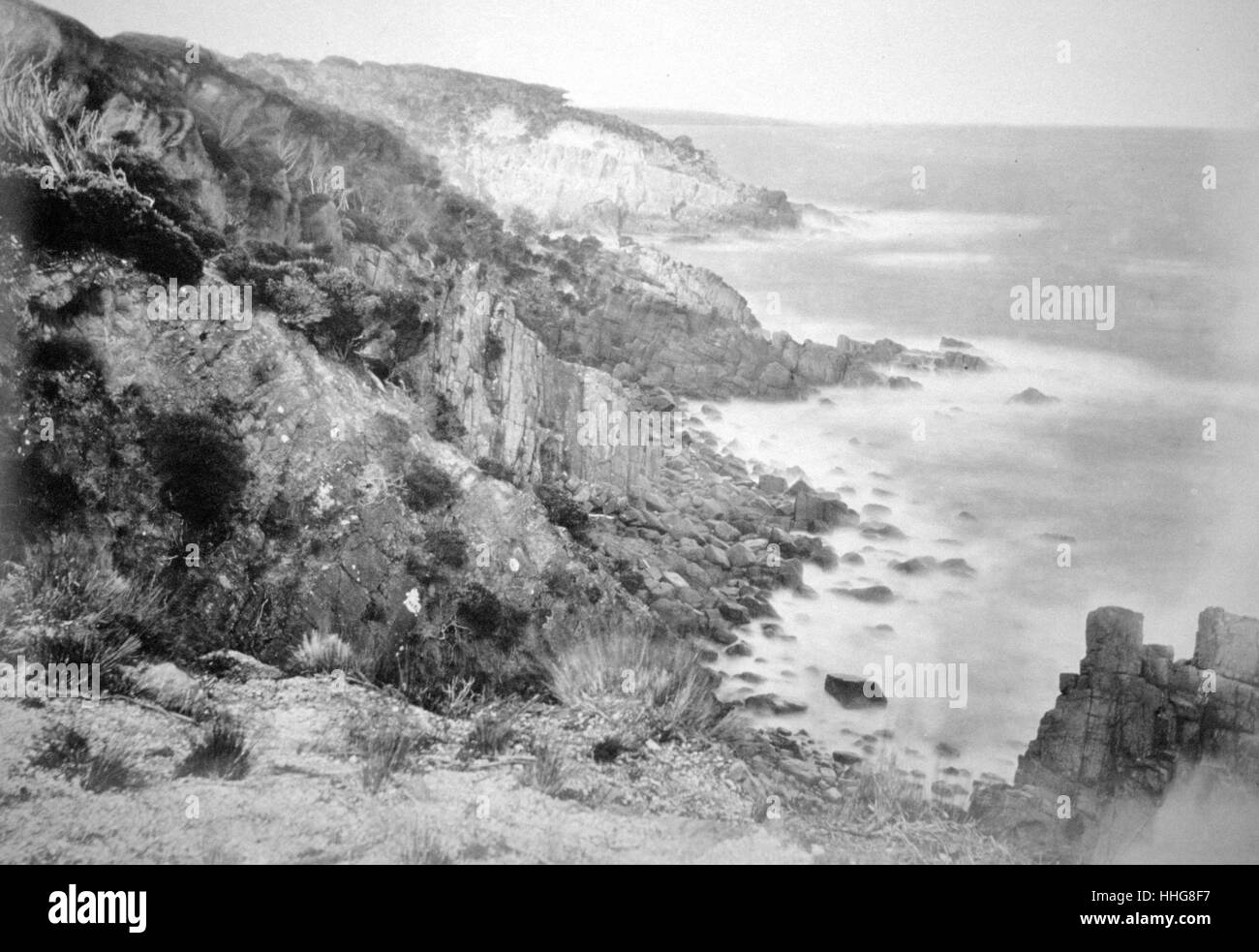 Küste bei Port Jackson, Australien 1885 Stockfoto