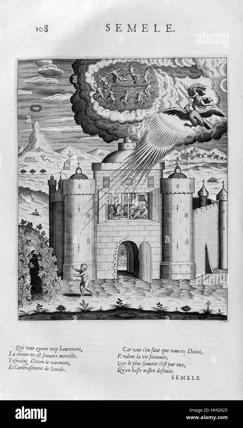 Semele. Platte aus Les Images Ou Tableaux. Gravur ca. 1615 Stockfoto