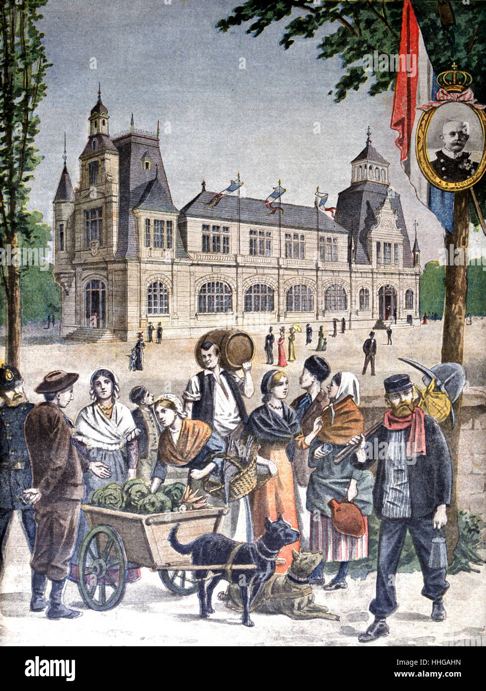 Abbildung: Großherzogtum Luxemburg Pavilion, an der Exposition Universelle von 1900. Dies war eine Messe in Paris, Frankreich, statt, von 14. April bis 12. November 1900, die Errungenschaften des vergangenen Jahrhunderts zu feiern und Entwicklung in die nächste zu beschleunigen. Stockfoto
