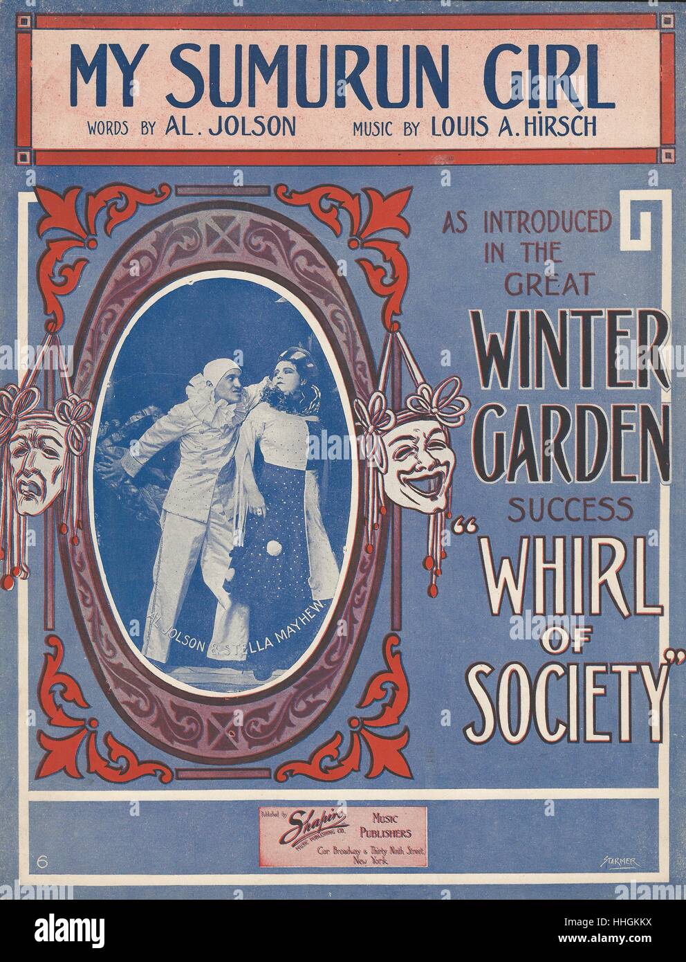 '' Wirbel der Gesellschaft "1912 musikalische Noten Abdeckung Stockfoto
