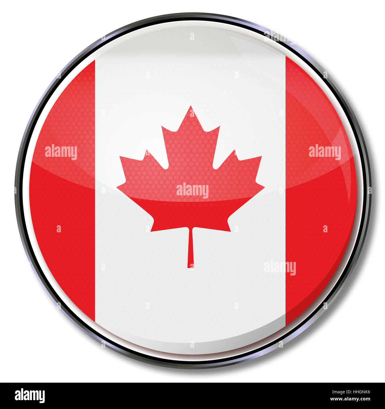 Schaltfläche Kanada Stockfoto