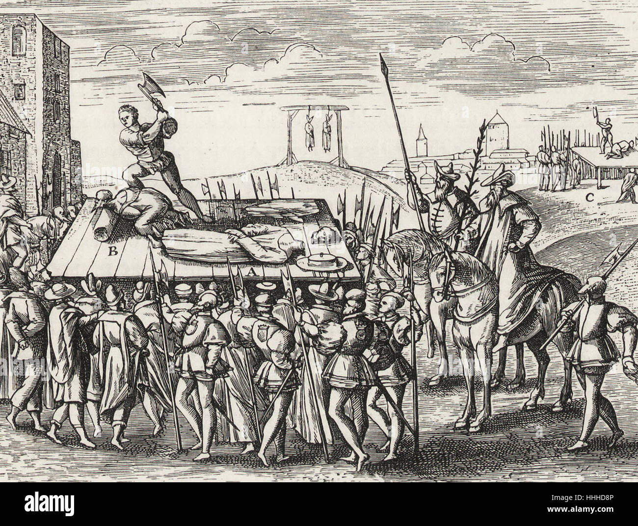 Strafen durch König Henry VIII gegen die Katholiken beschlossen Stockfoto