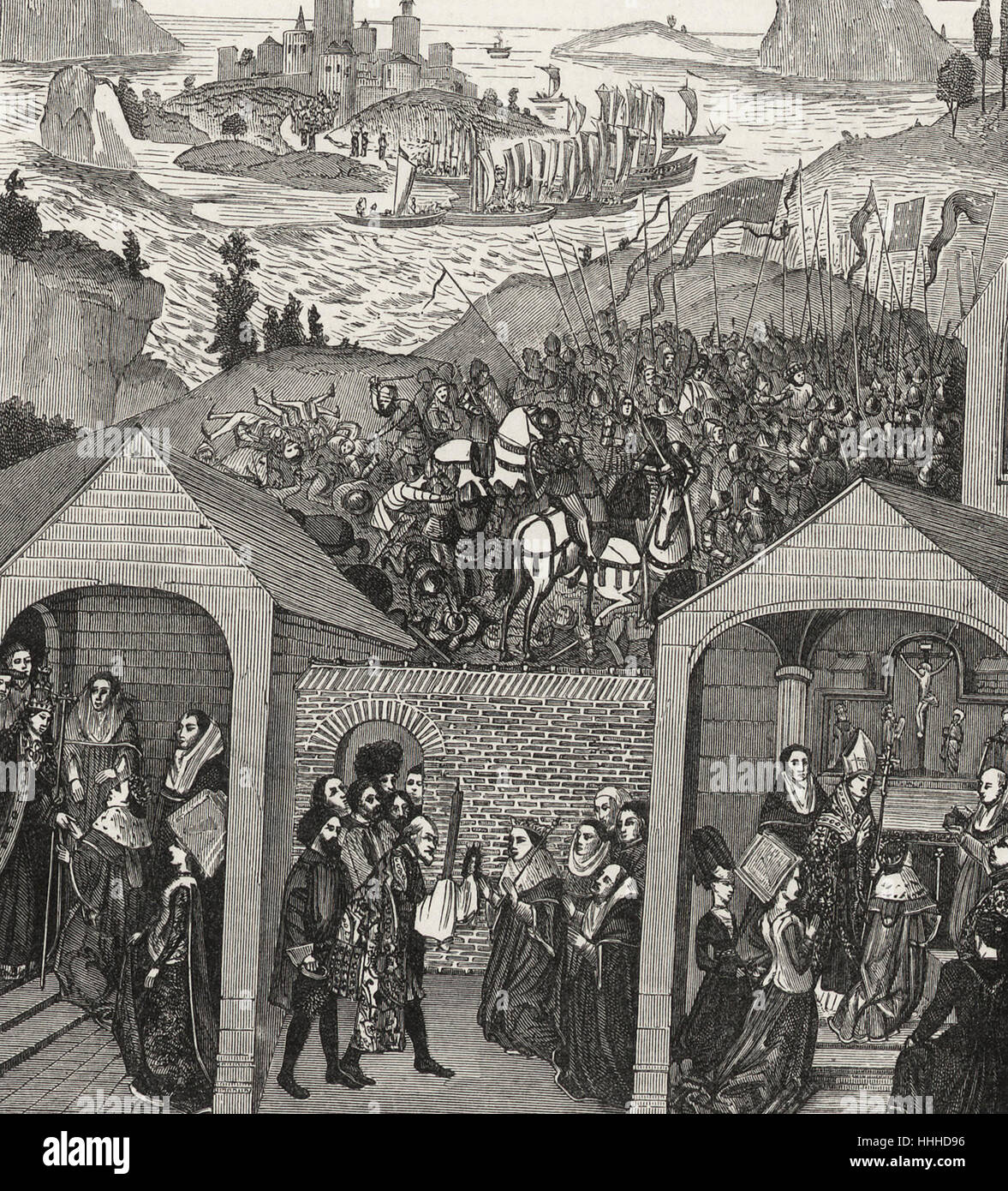 Die Dornenkrone brachte in Frankreich - 15. Jahrhundert Stockfoto