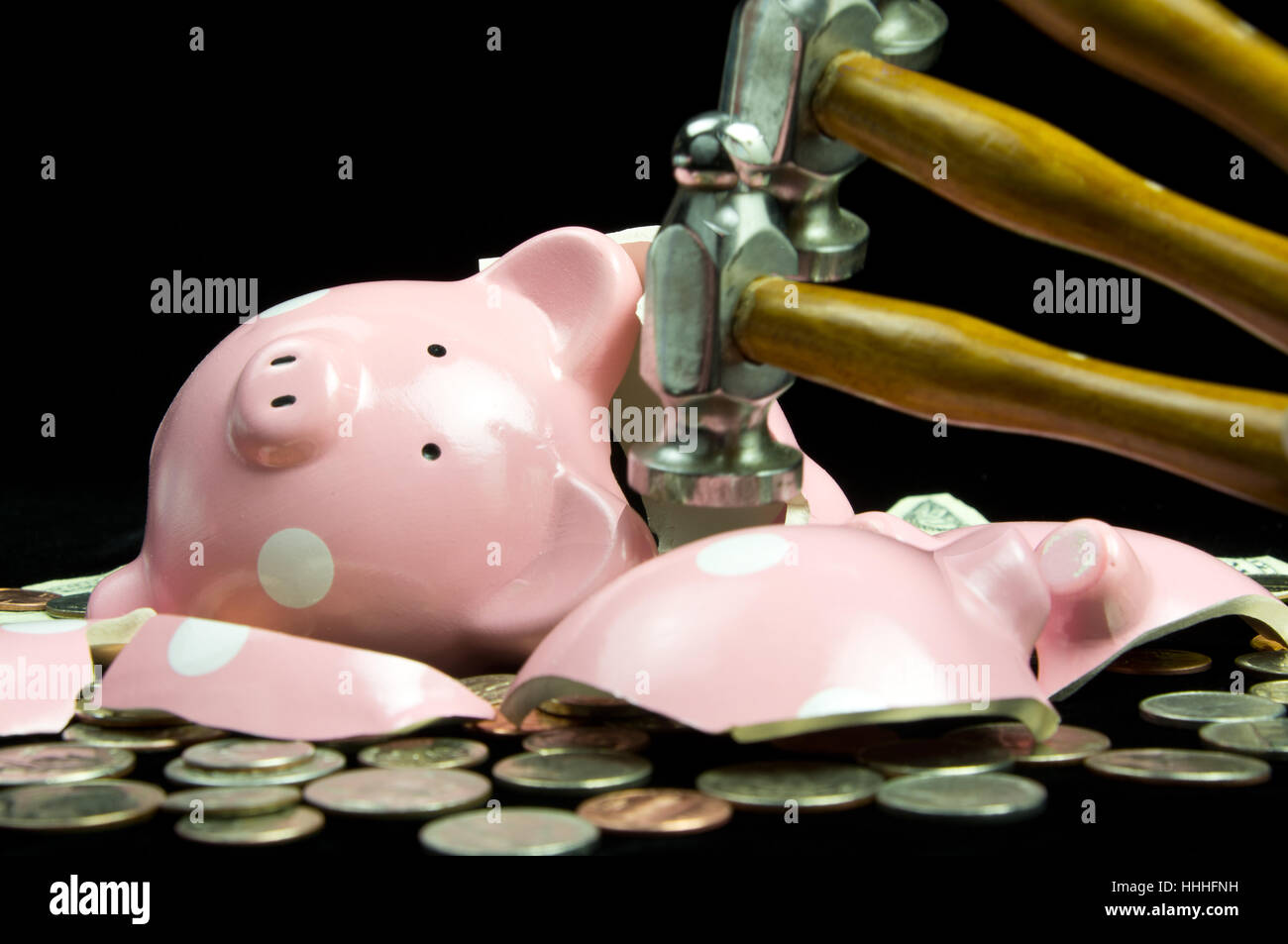 Bankkredite, Institution, Pay, Dollar, Dollar, gebrochen, offen, Büste, treasury Stockfoto