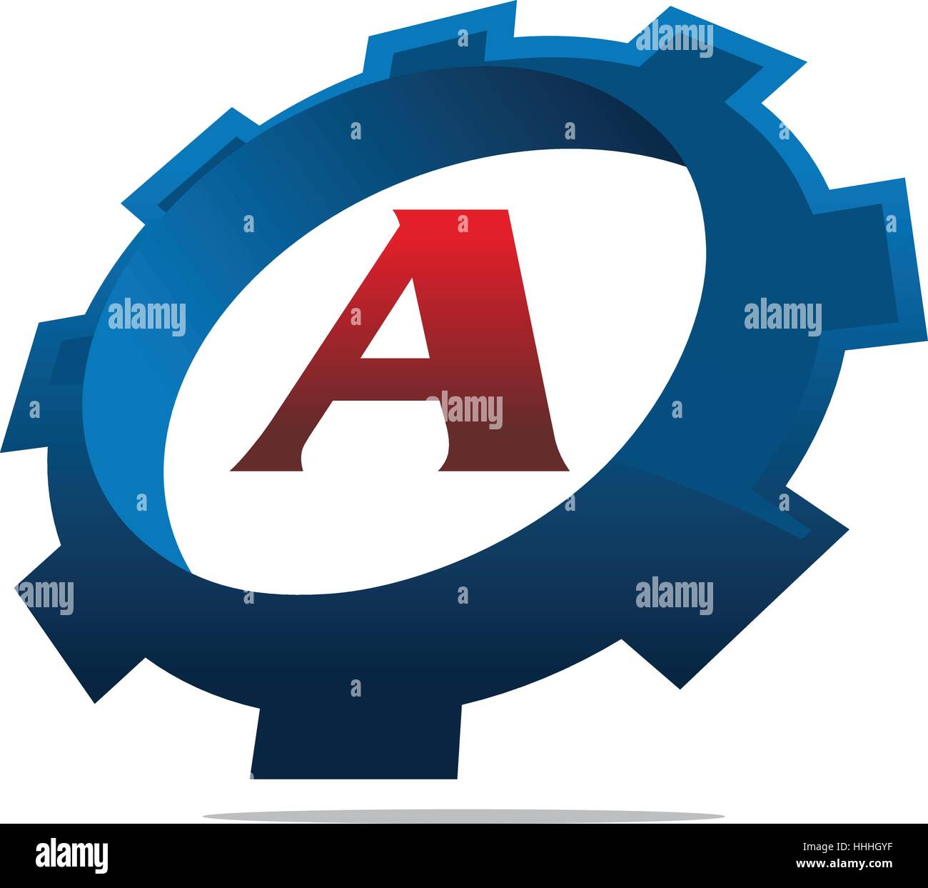 Getriebe-Logo-Buchstabe A Stock Vektor