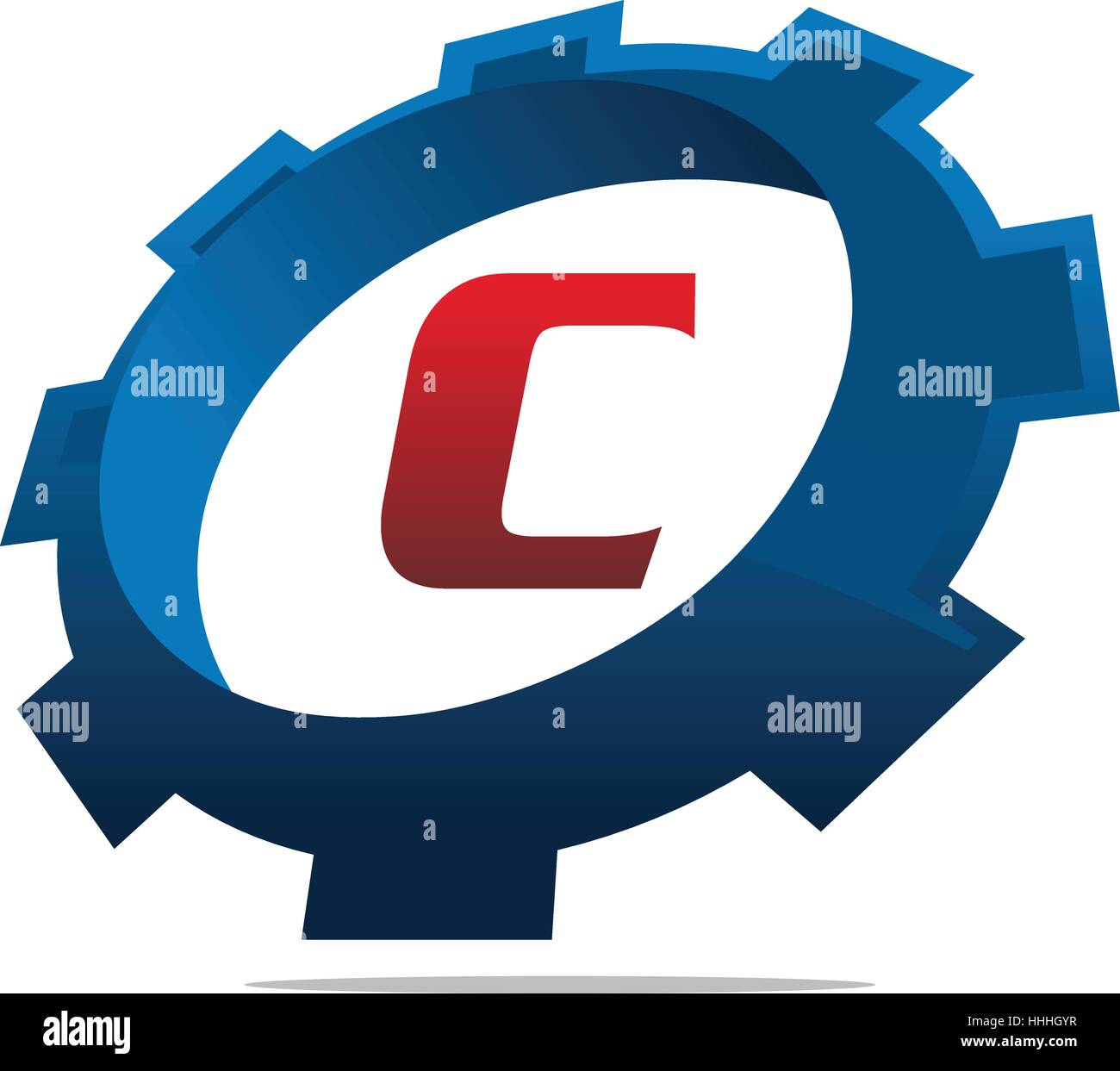 Getriebe-Logo-Buchstabe C Stock Vektor