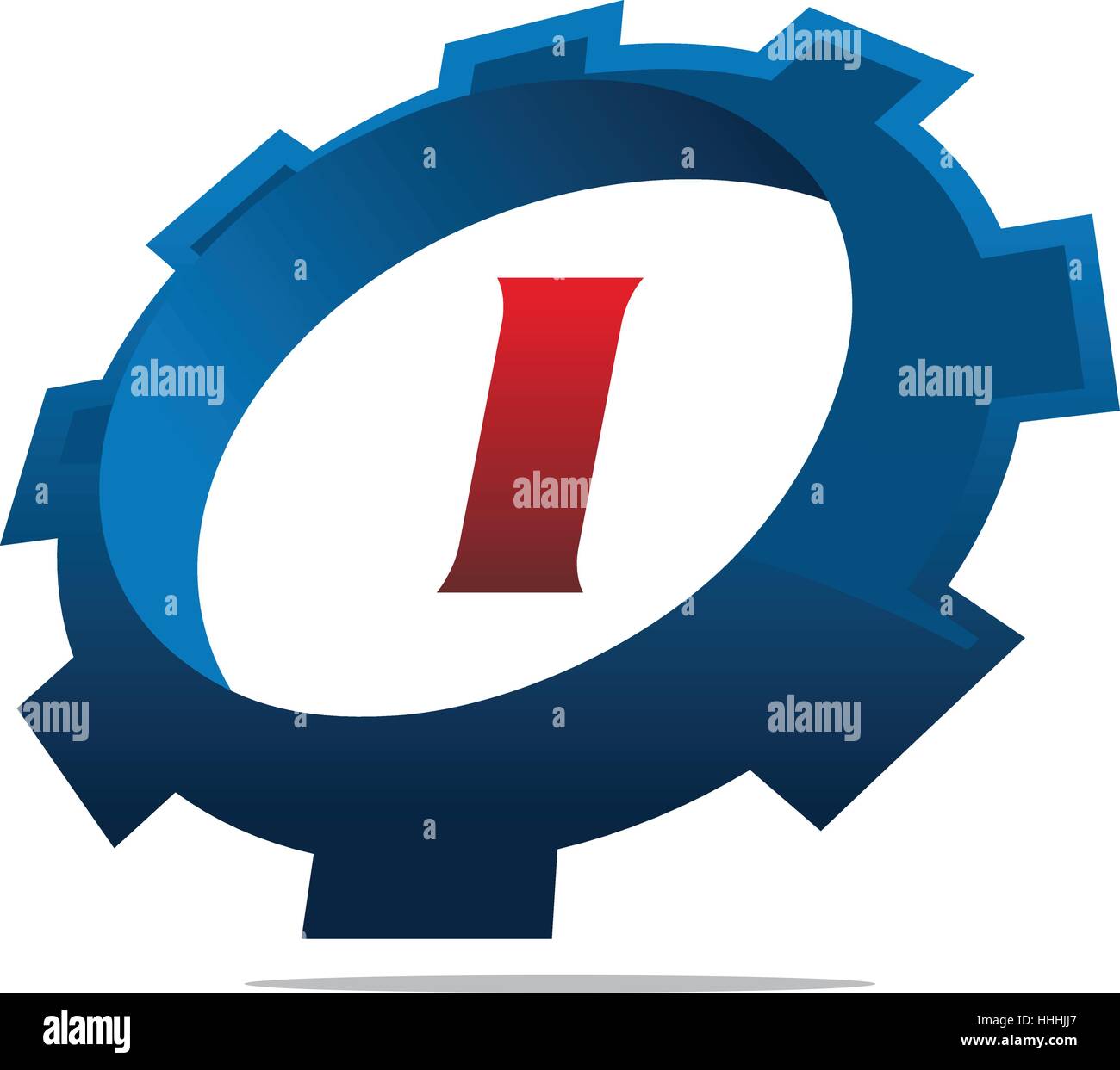 Getriebe-Logo Buchstabe I Stock Vektor