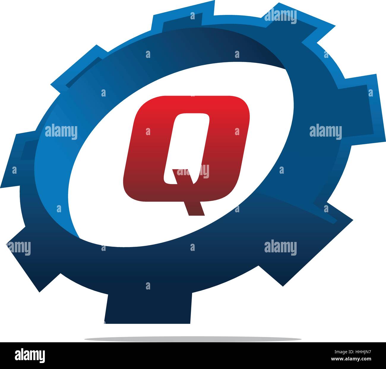 Getriebe-Logo-Buchstabe Q Stock Vektor