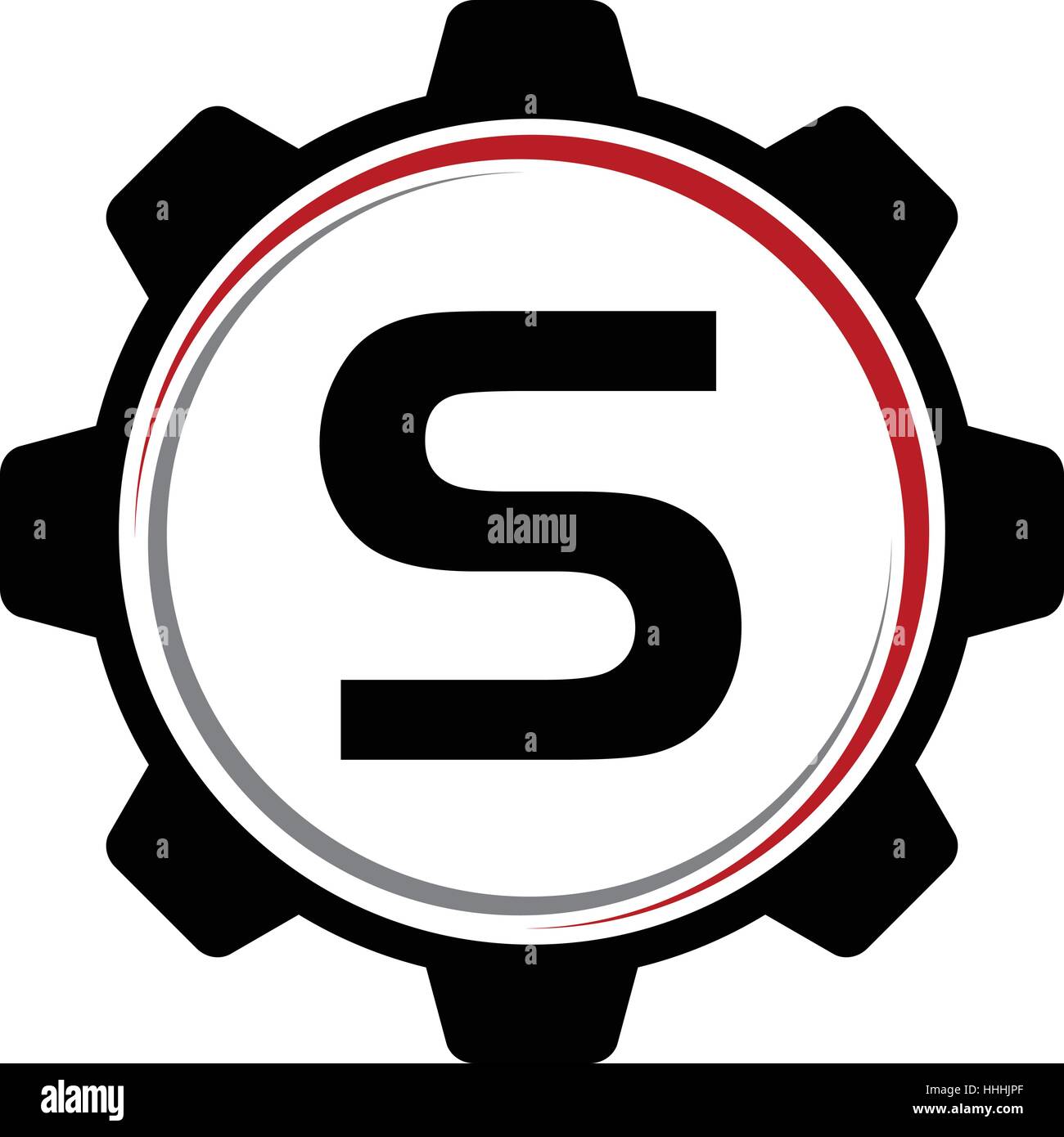 Getriebe-Lösung Logo Buchstabe S Stock Vektor