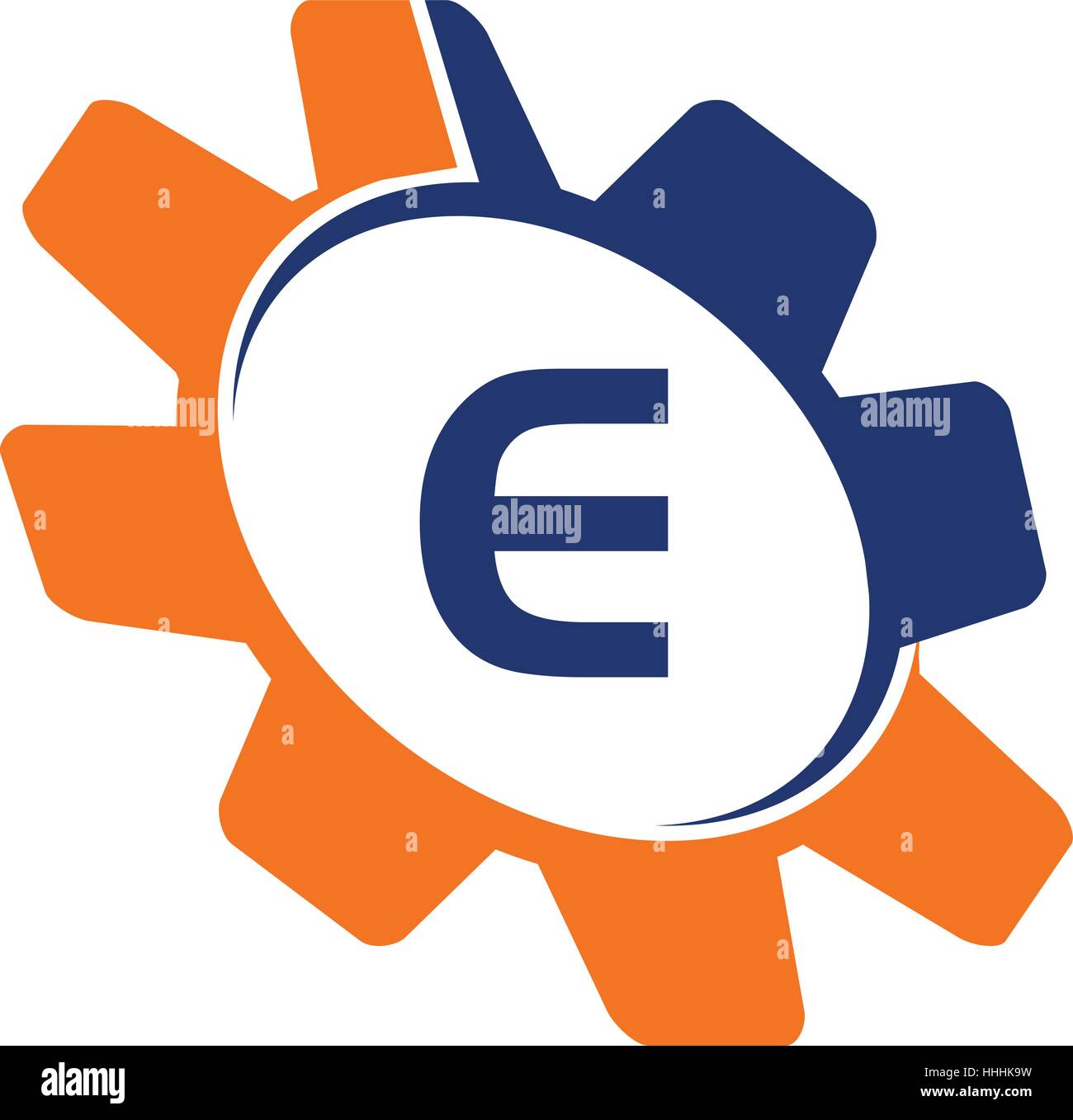 Getriebe-Lösung erste E Stock Vektor