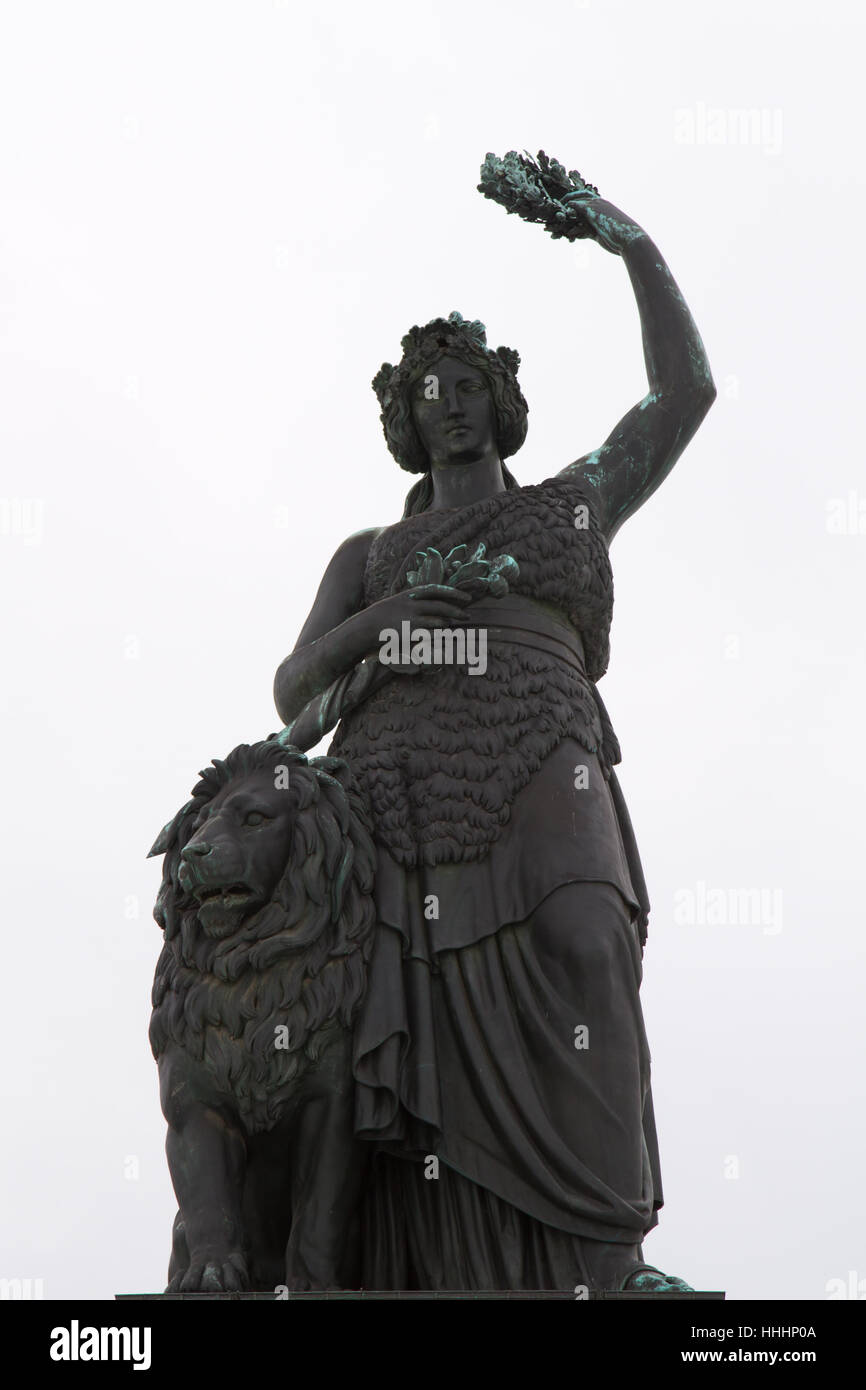 Statue, Löwe, Katze, Raubkatze, Raubkatze, Bayern, Deutschland, Bund Stockfoto