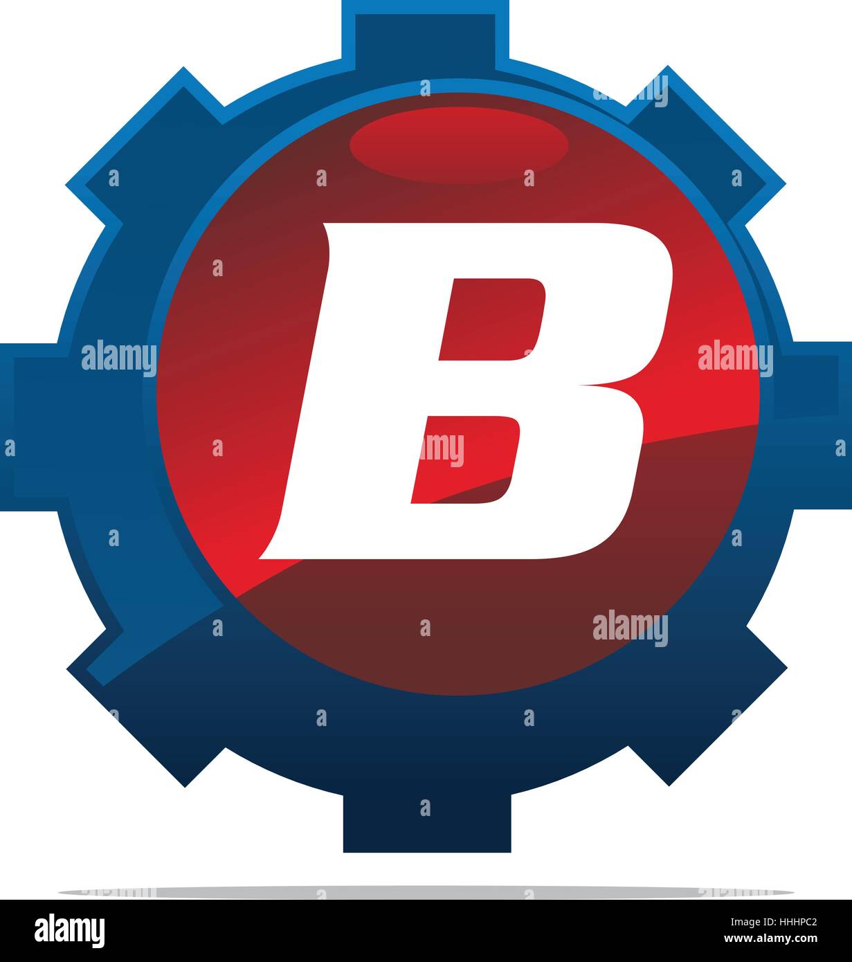 Getriebe-Logo-Buchstabe B Stock Vektor