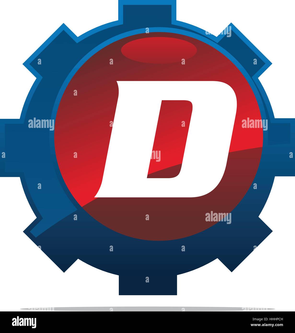 Getriebe-Logo-Buchstabe D Stock Vektor