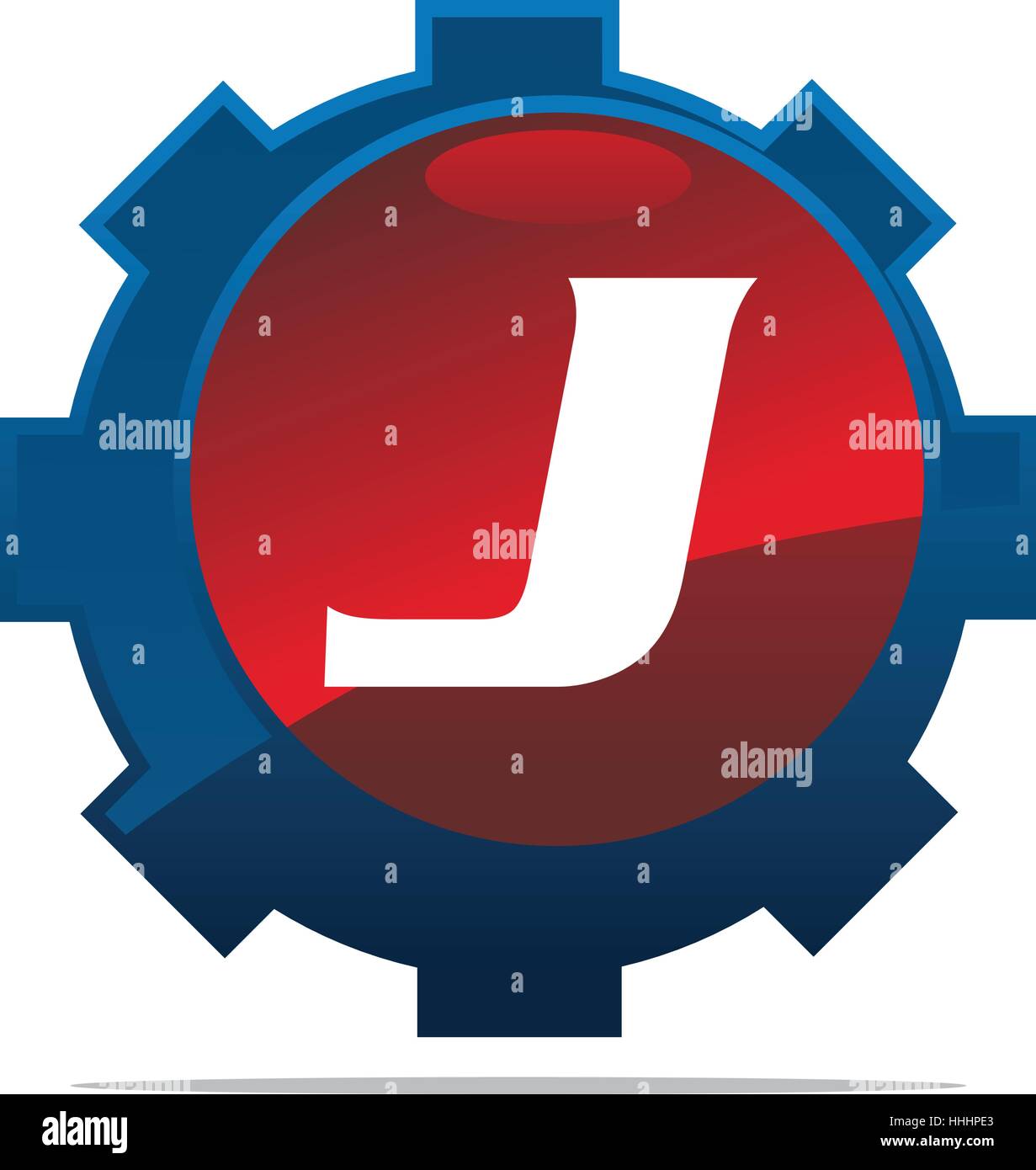 Getriebe-Logo Buchstabe J Stock Vektor