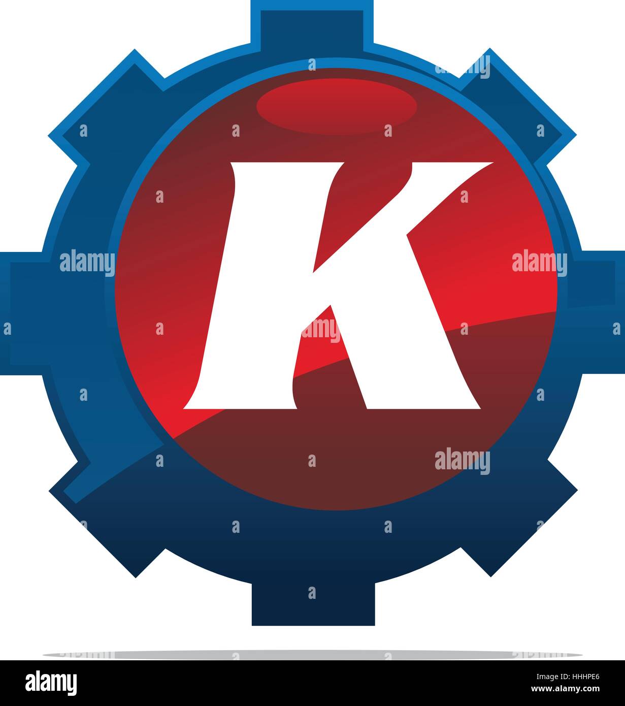 Getriebe-Logo Buchstabe K Stock Vektor