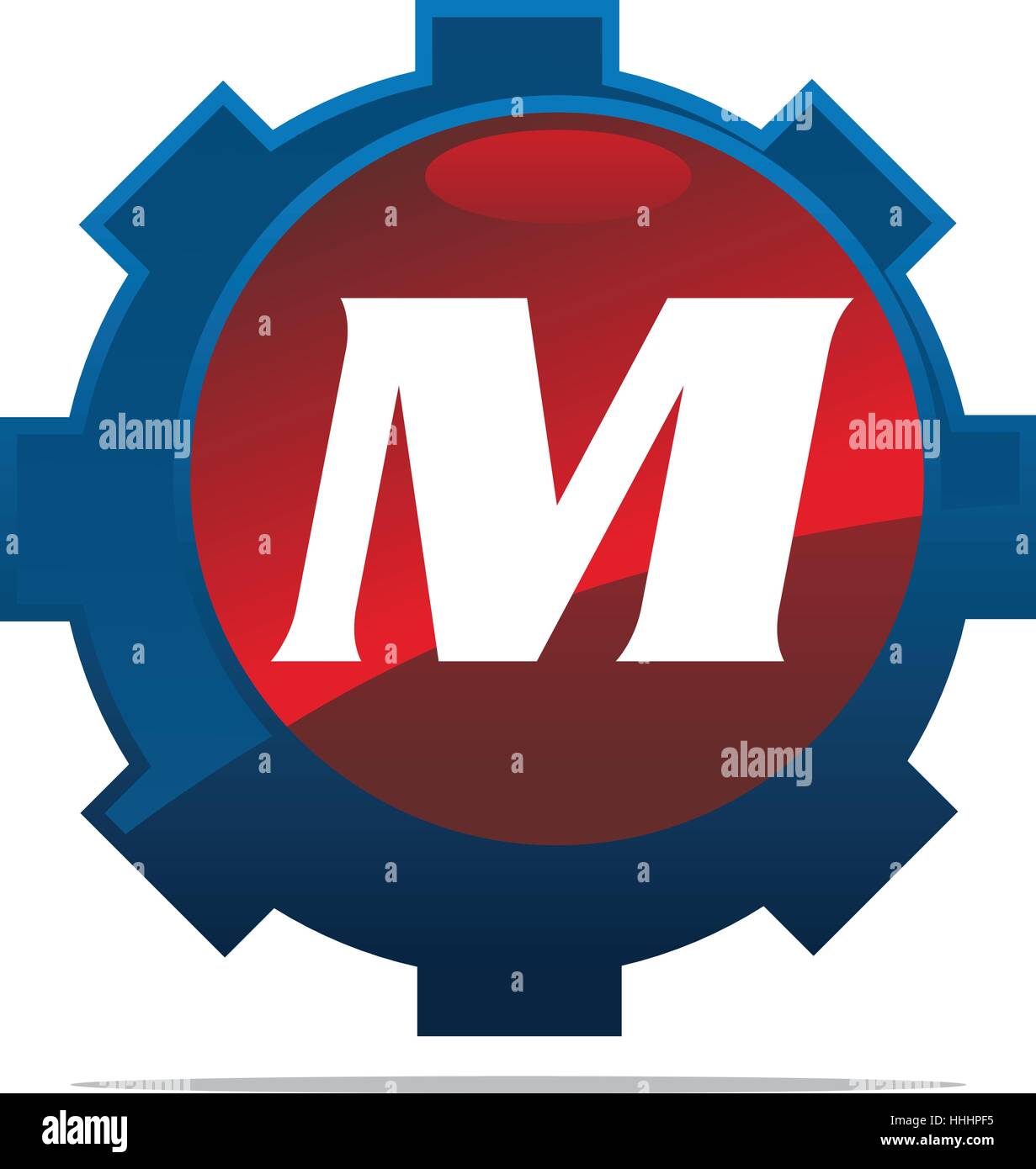 Getriebe-Logo Buchstabe M Stock Vektor