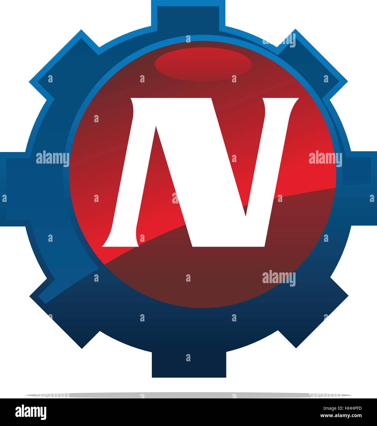 Getriebe-Logo-Buchstabe N Stock Vektor