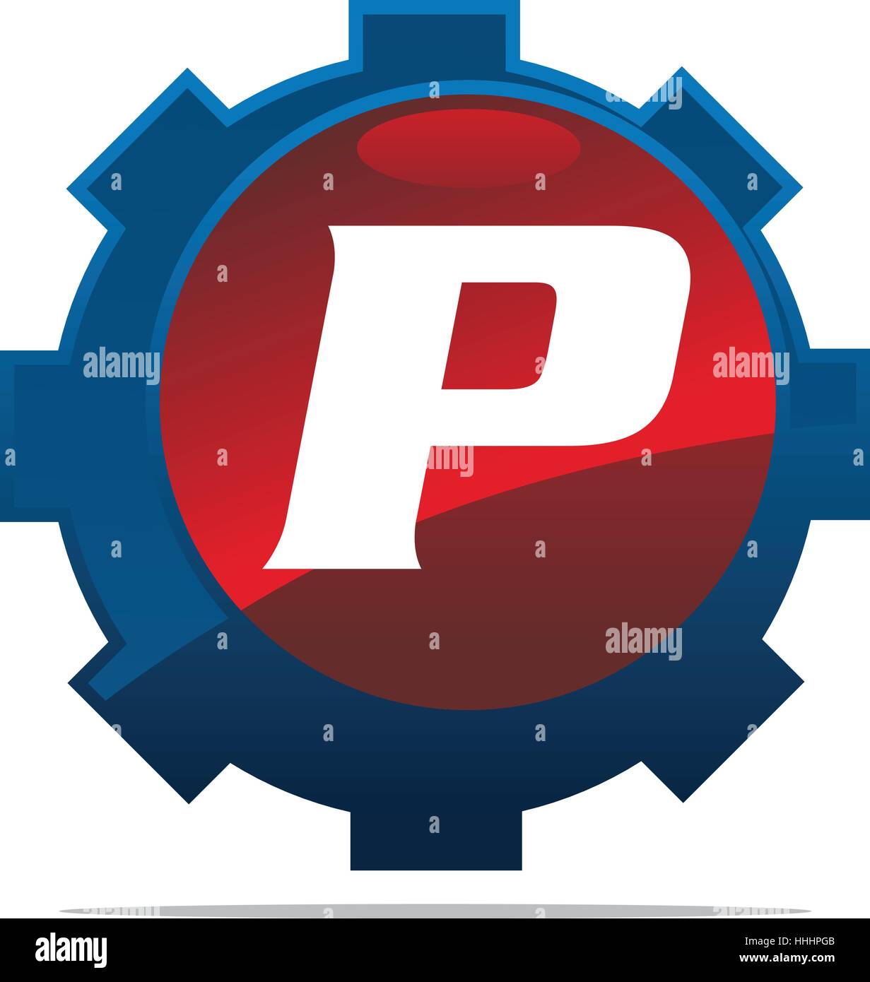 Getriebe-Logo-Buchstabe P Stock Vektor