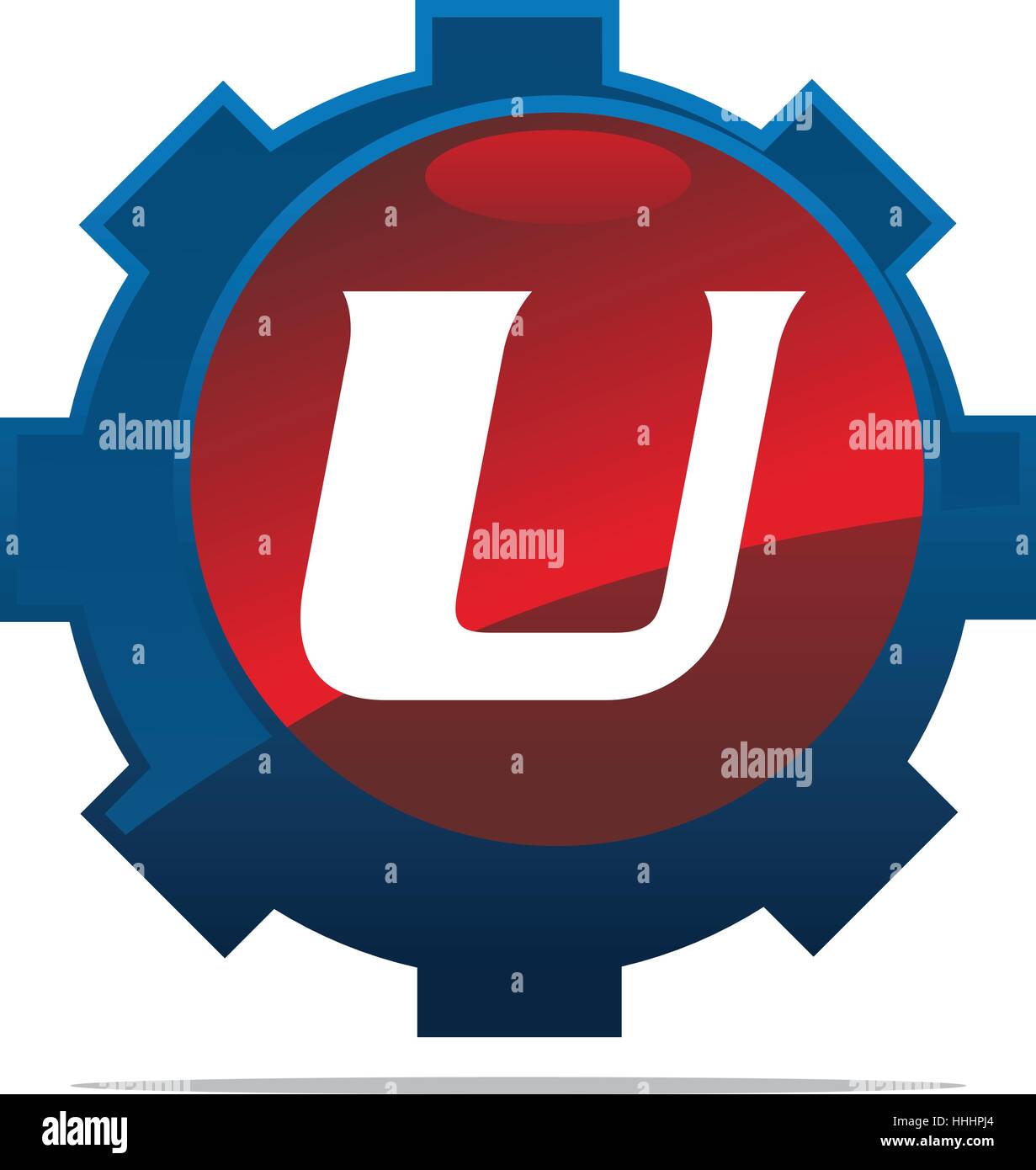 Getriebe-Logo Buchstabe U Stock Vektor