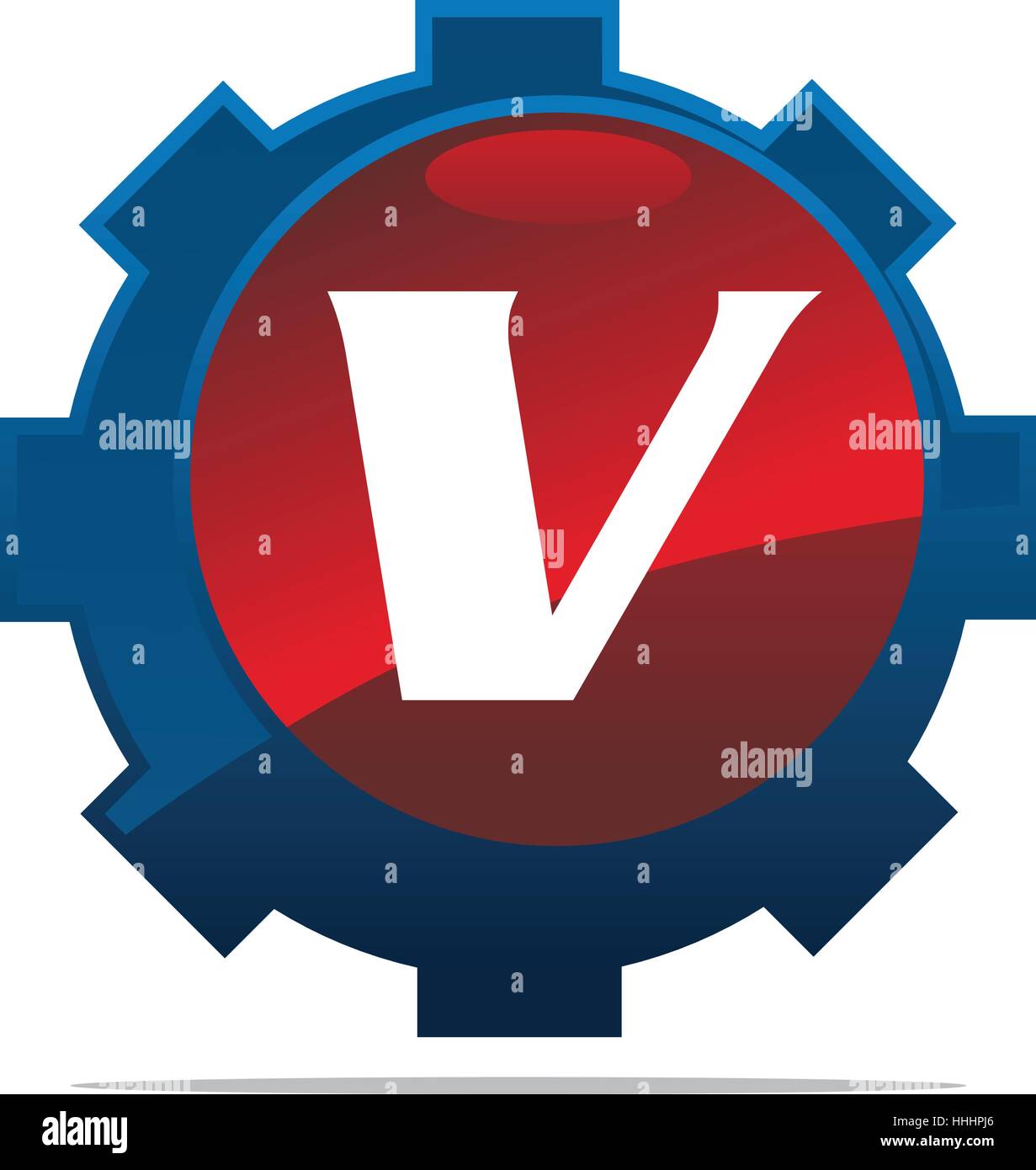 Getriebe-Logo Buchstaben V Stock Vektor