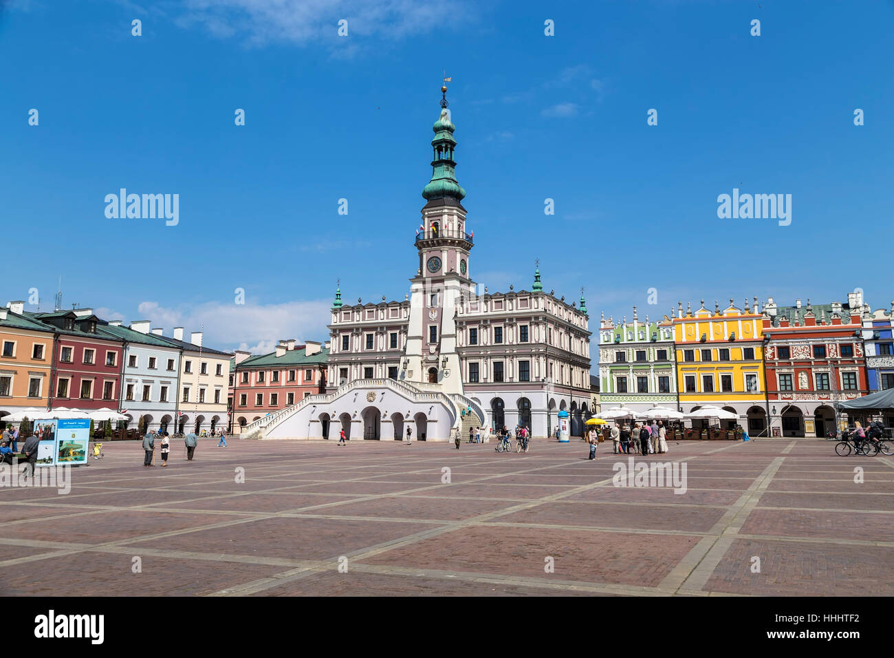 Freihandelszone und das alte Rathaus. Zamosc. Polen Stockfoto