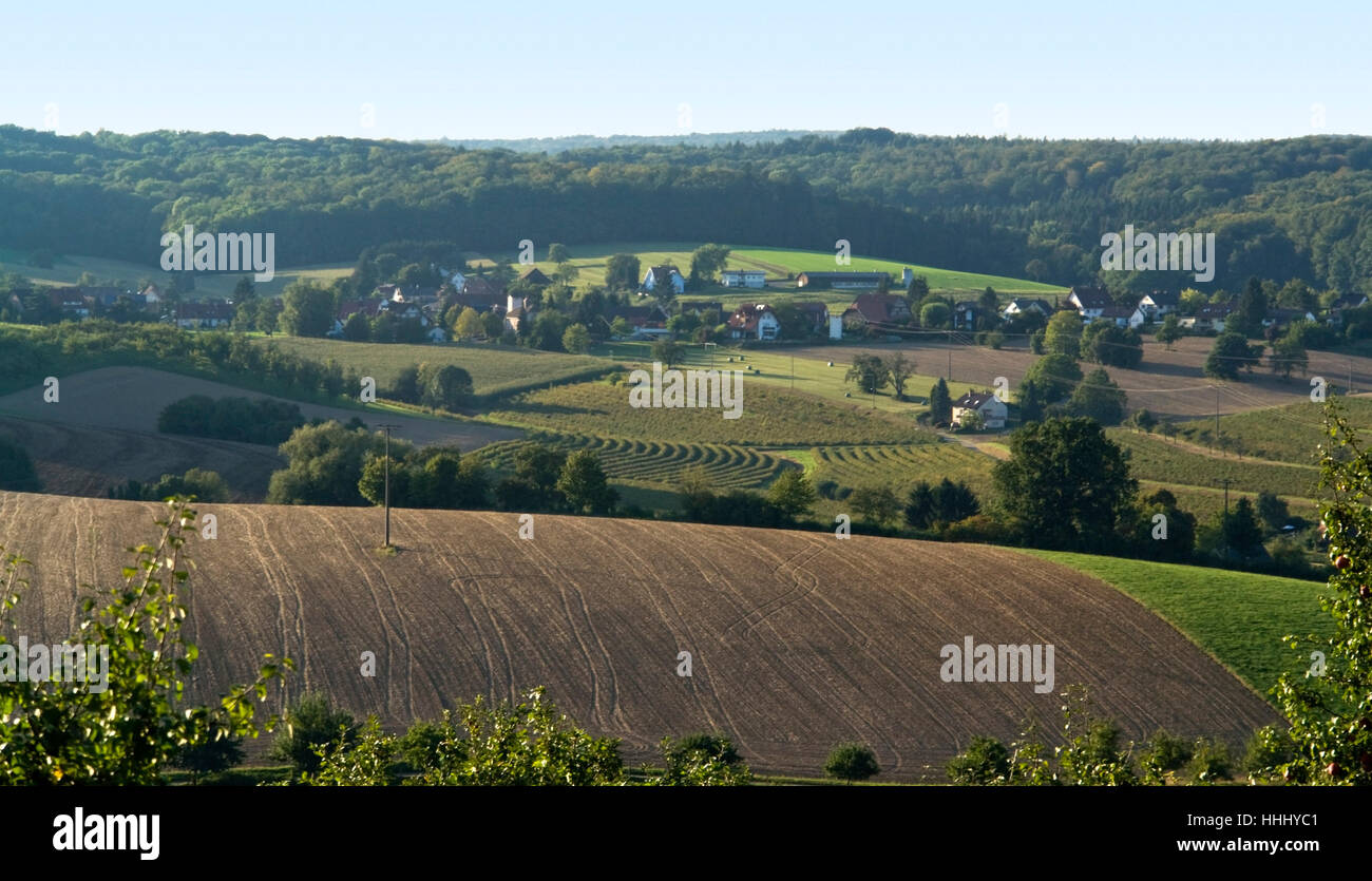 Landschaft rund um Emmendingen (Süddeutschland) am Abend Stockfoto