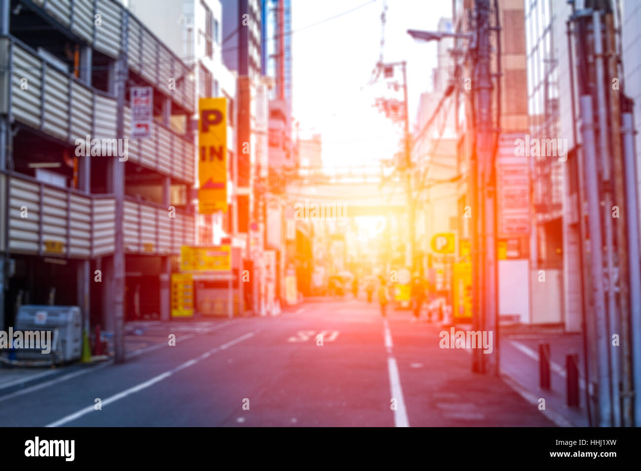 verwischen Sie Japan u-Bahn Stadt Kyoto morgens zum Hintergrund. Stockfoto