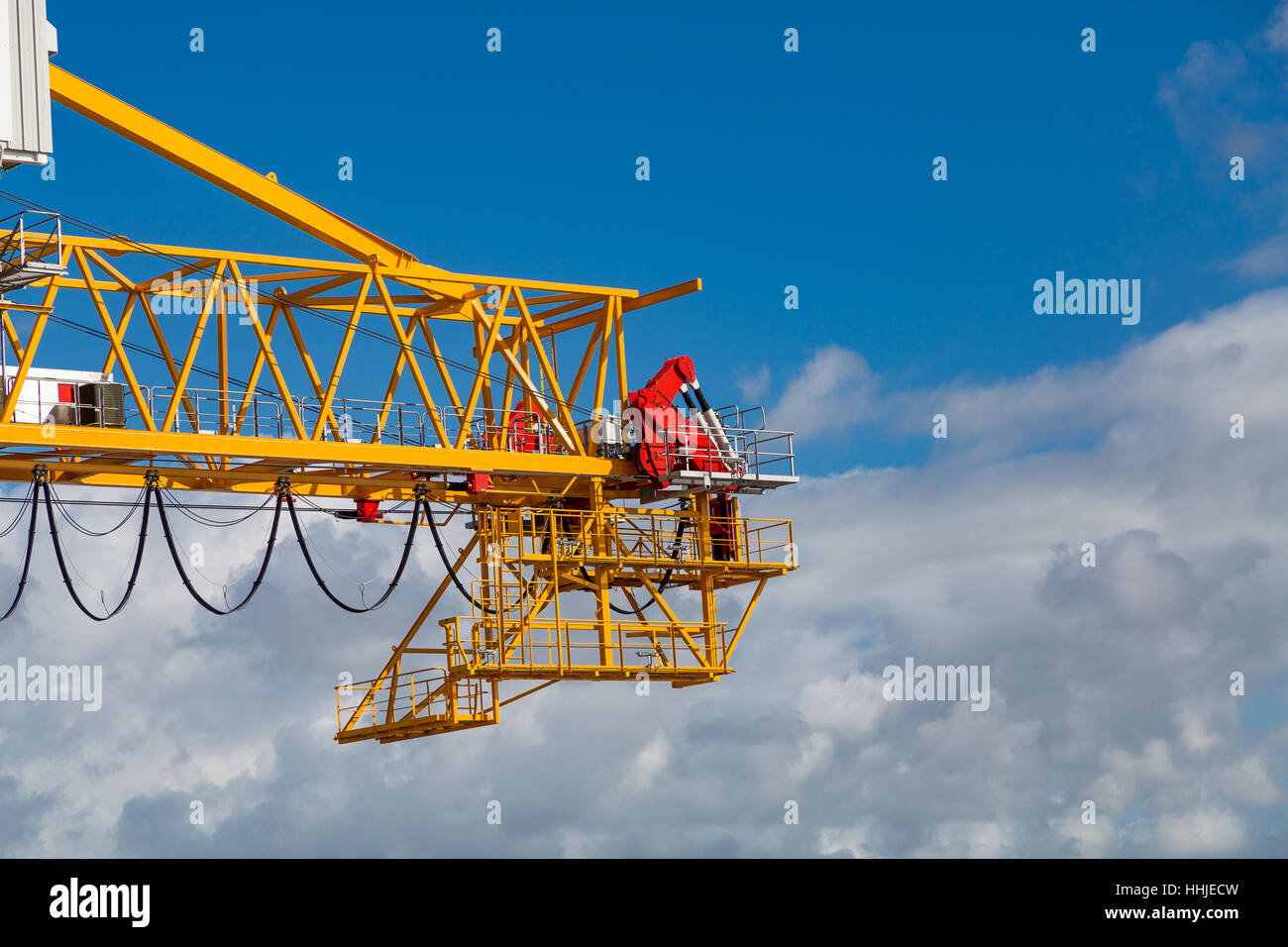 Massive gelbe Fracht Kran im Hafen von Bridgetown Barbados Stockfoto