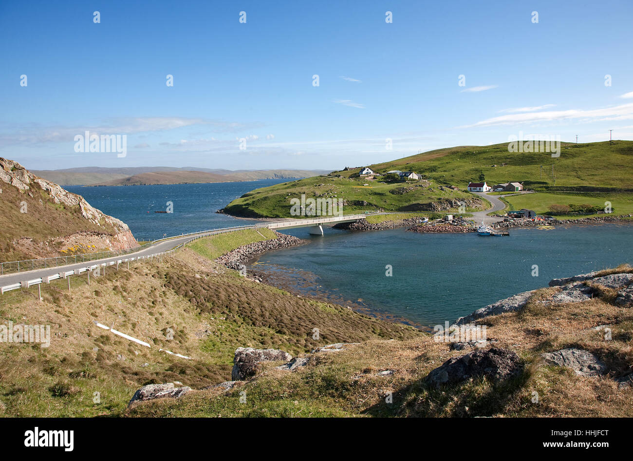 Muckle Roe Brücke, Mainland, Shetland Islands, Schottland, UK Stockfoto
