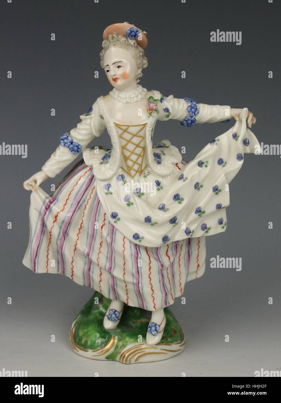 Nymphenburg Porzellan Figur 1500 Dancing Lady Stockfoto