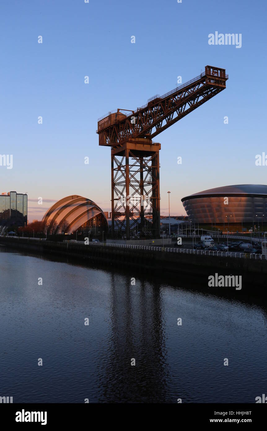 Clyde Auditorium, die Hydro- und finnieston Kran Glasgow Schottland Januar 2017 Stockfoto