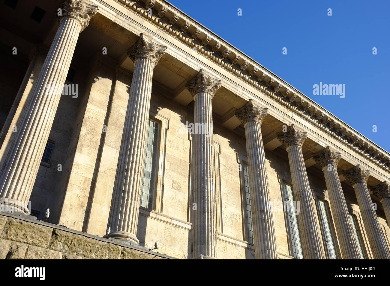 klassischen Säulen des Rathauses in Birmingham, UK Stockfoto