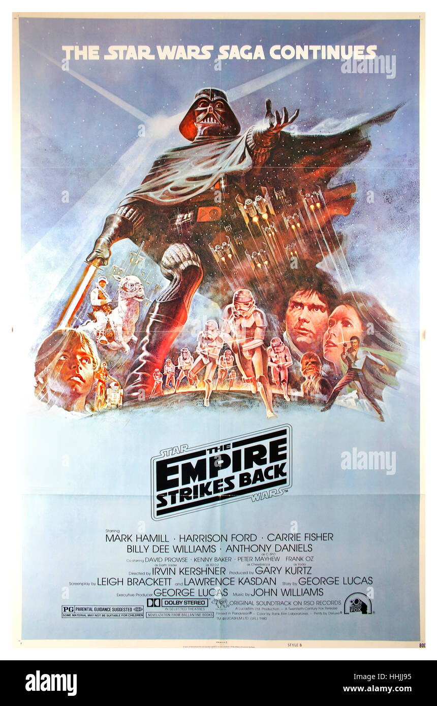 Das Imperium schlägt zurück Film Poster 1980 setzt Episode 5 die Star Wars Saga Stockfoto