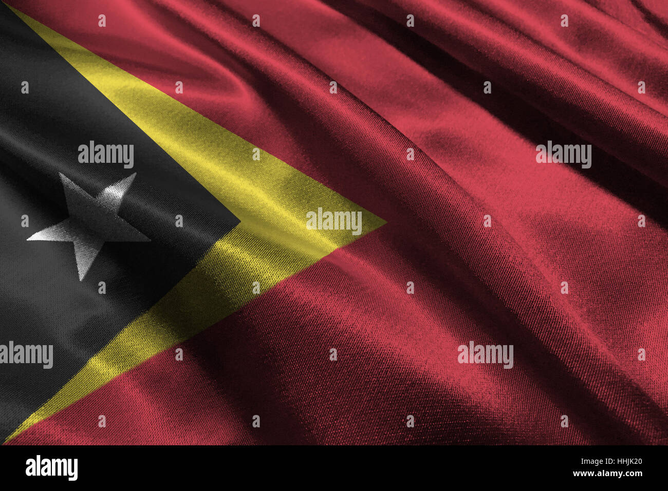 Timor-Leste Flagge, Ost-Timor Nationalflagge 3D-Illustration 3D-Symbol Stockfoto