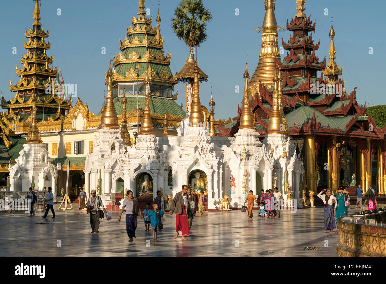 Shwedagon-Pagode in Yangon oder Rangun, Myanmar, Asien Stockfoto