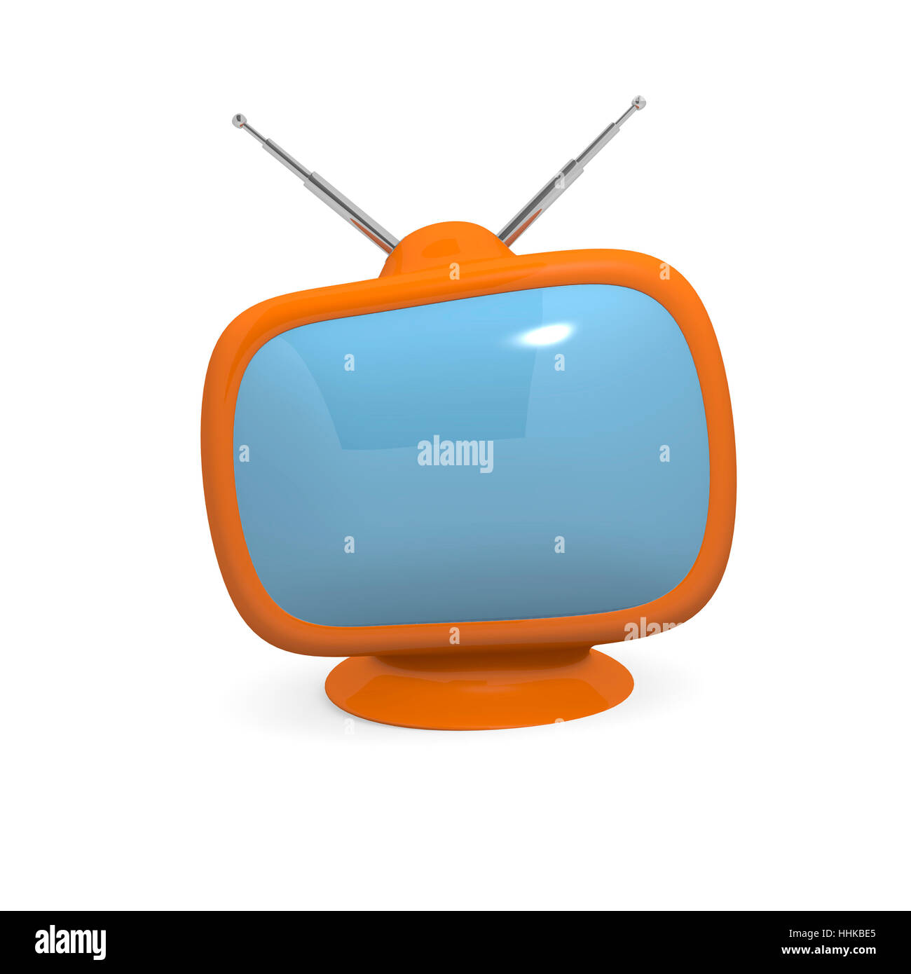 Retro-Fernsehen in orange, Technologie-Konzept Stockfoto