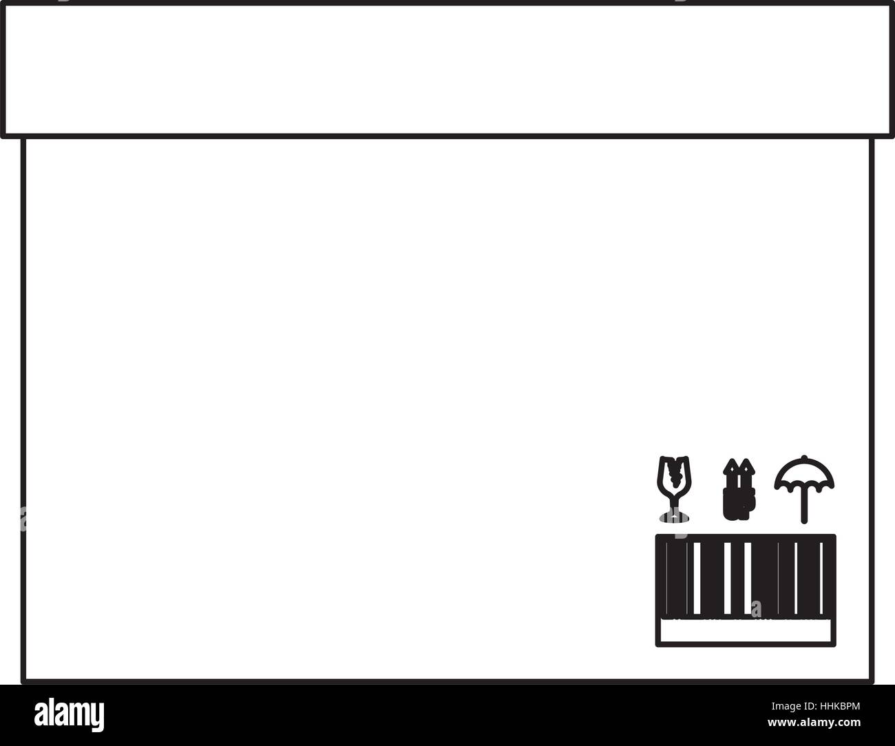 schwarze Silhouette Kontur versiegelte Box mit Verpackung Klebeband-Vektor-illustration Stock Vektor