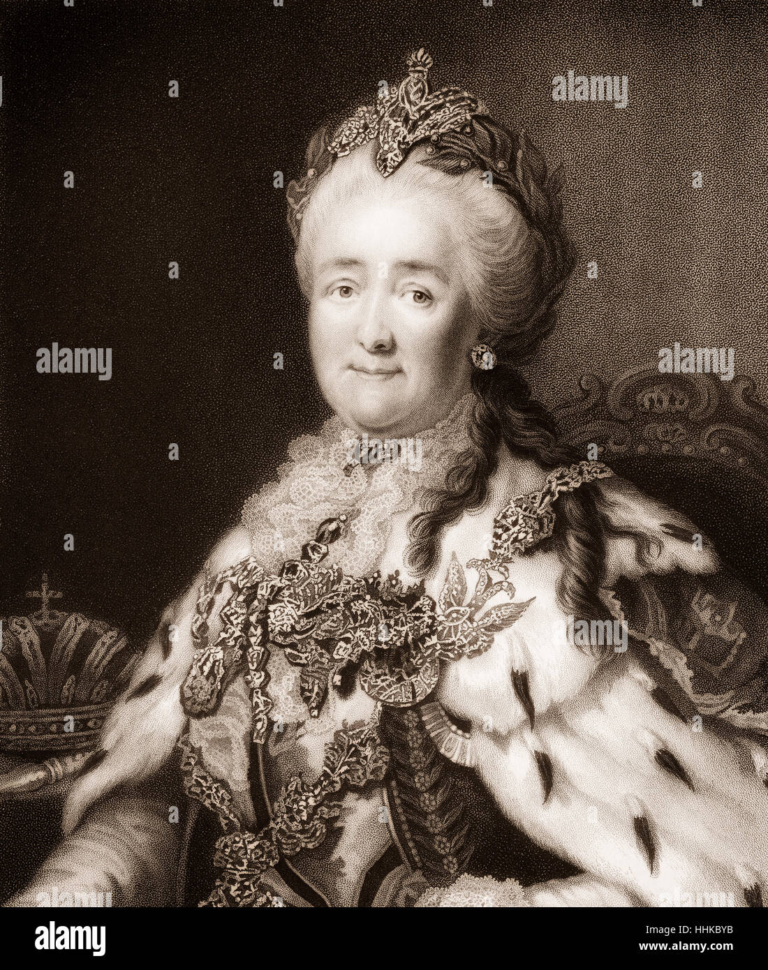 Catherine II oder Katharina die große, 1729-1796, Kaiserin von Russland, Herzogin von Holstein-Gottorp und Herrscher von Jever Stockfoto