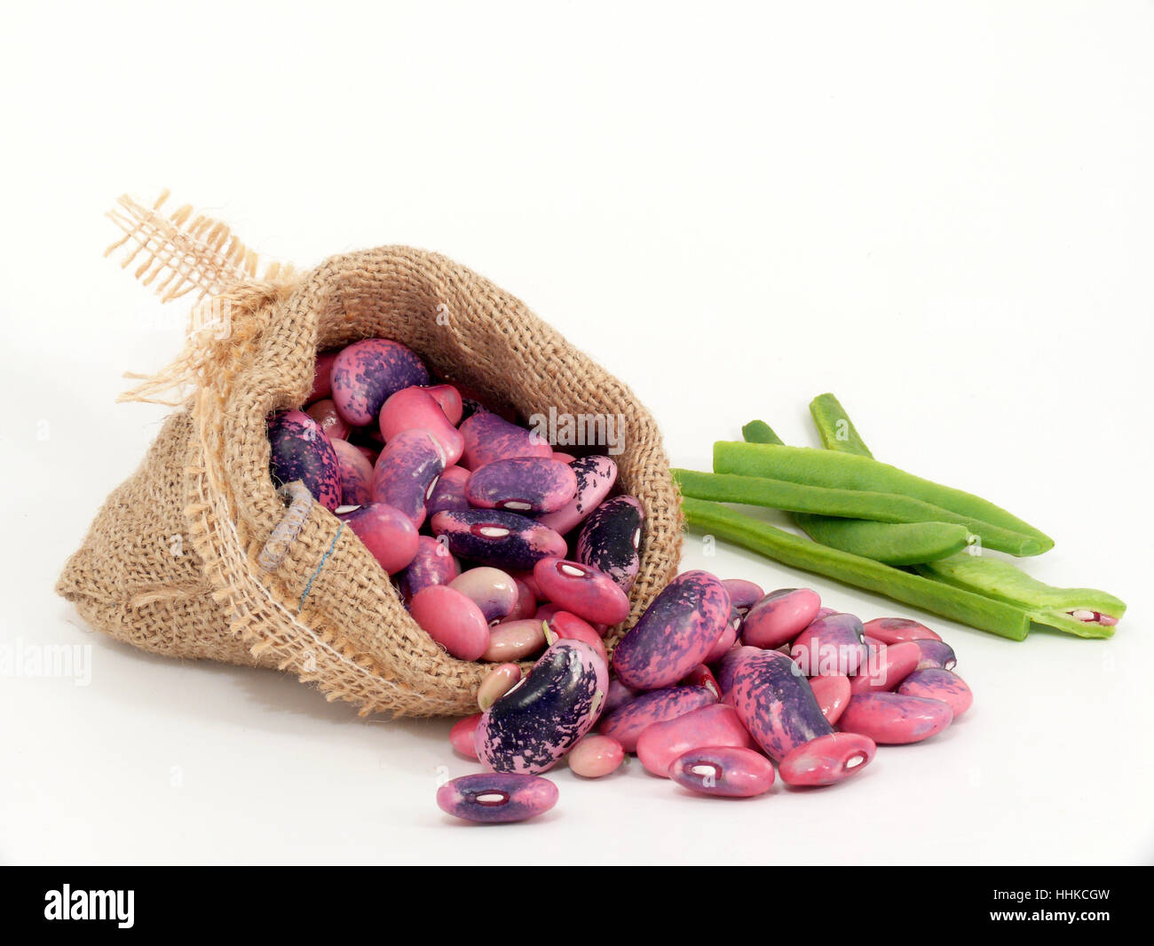 Gepulte Stab Bohnen Stockfoto