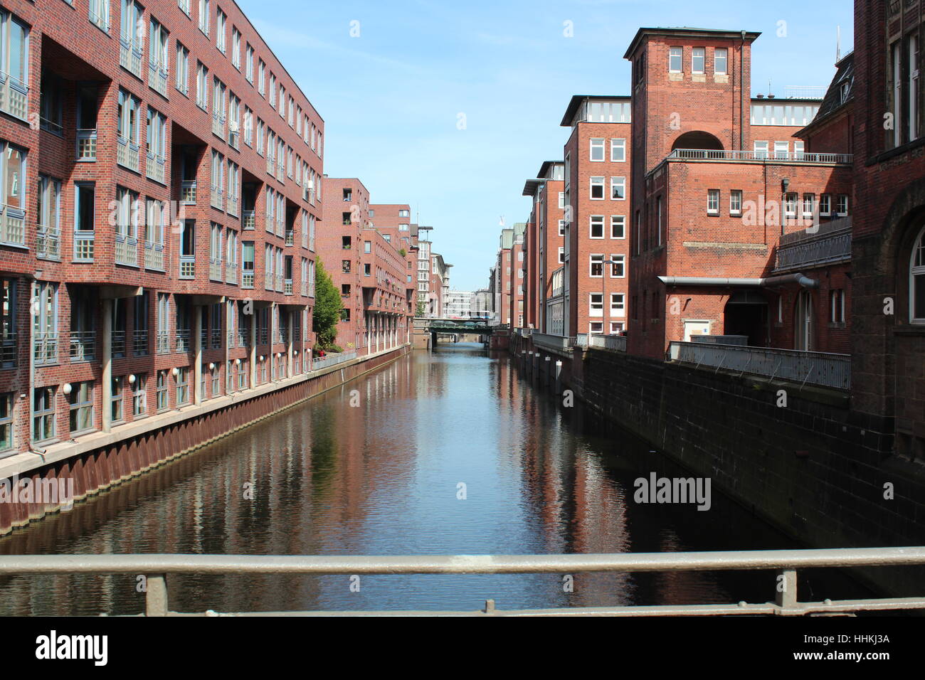 Brücke, Kanal, Hamburg, Fluss, Wasser, Stein, alte, blau, Haus, Gebäude, Stockfoto