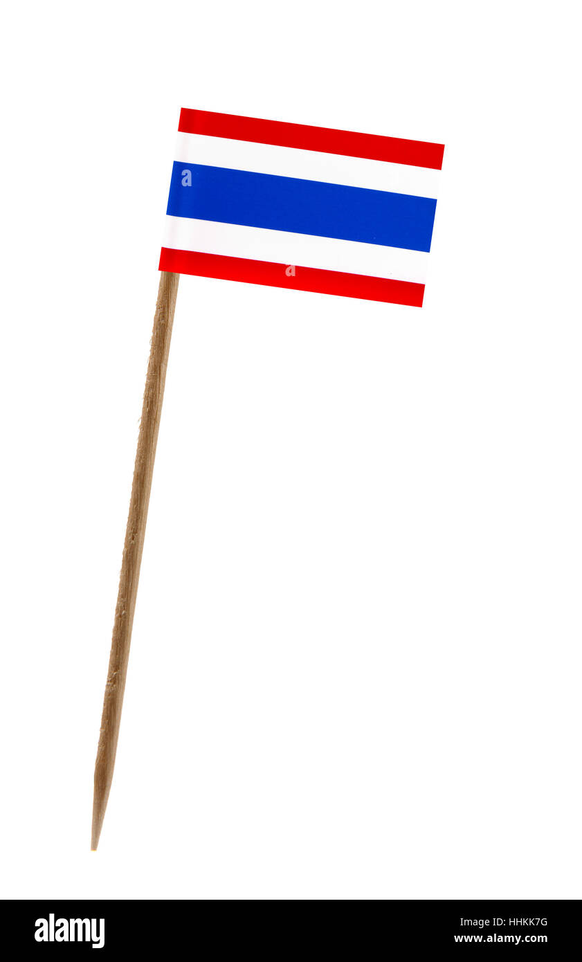 Zahn pick Wit eine kleine Papiertüte Flagge von Thailand Stockfoto