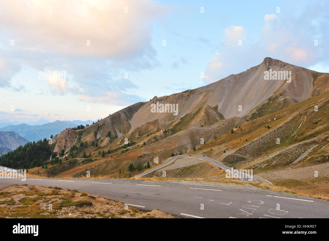 Alpen, Frankreich, Erosion, Einstellung, Sonne, Verwitterung, Felsen, Berge, Sonnenuntergang, Breite, Stockfoto