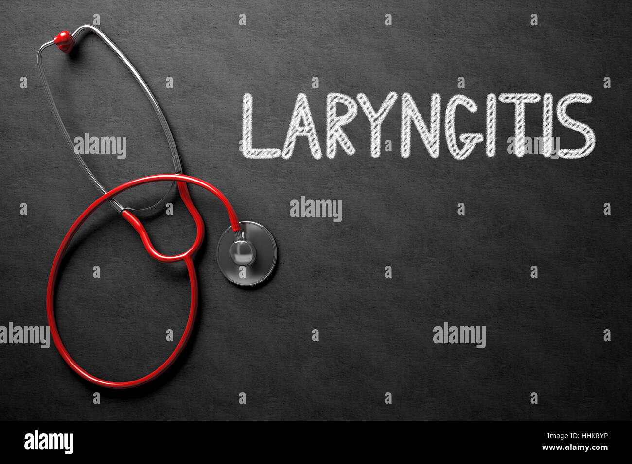 Tafel mit Laryngitis Konzept. 3D Illustration. Stockfoto