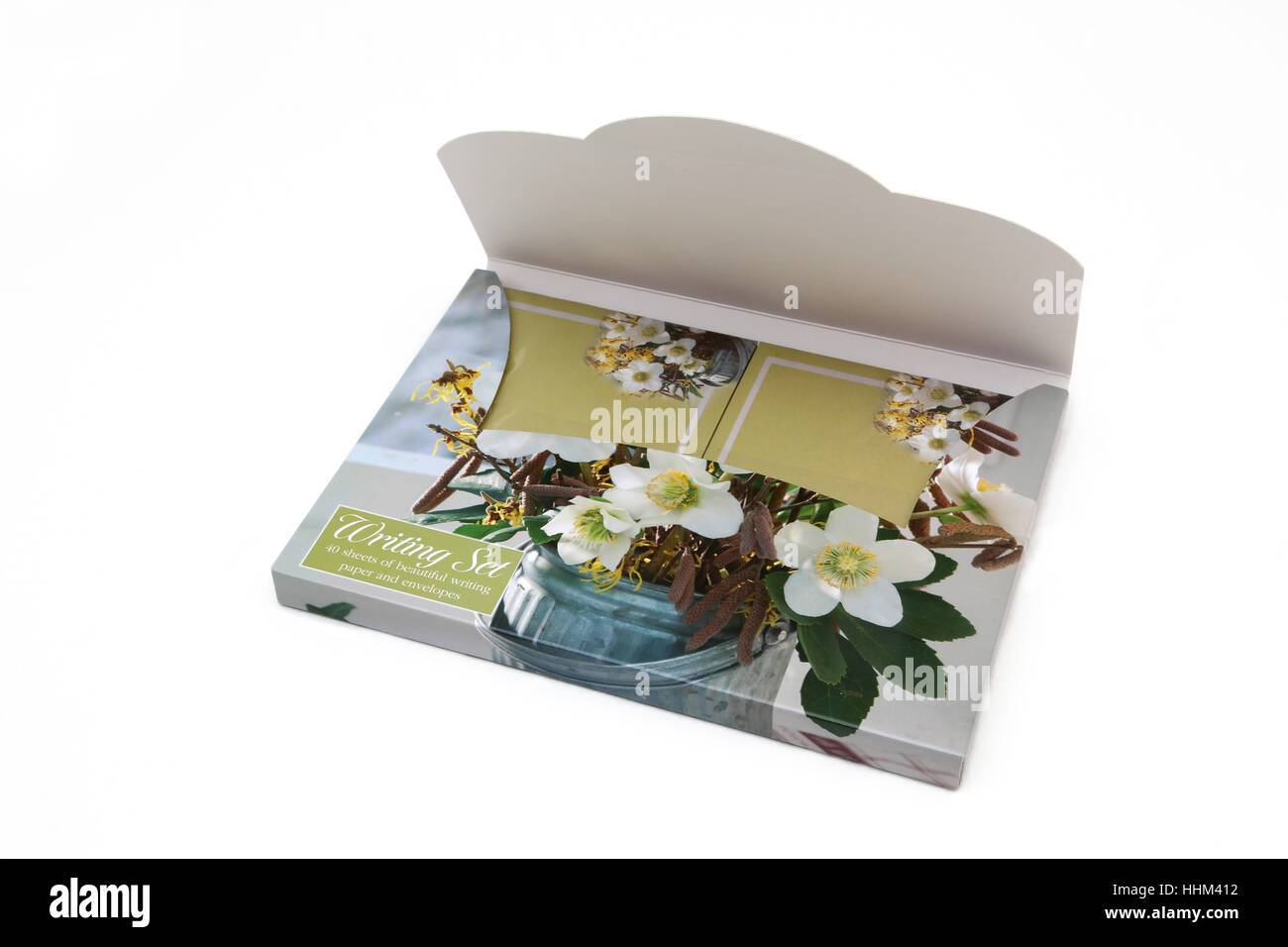 Schreibmappe mit Orchideen-Design Stockfoto