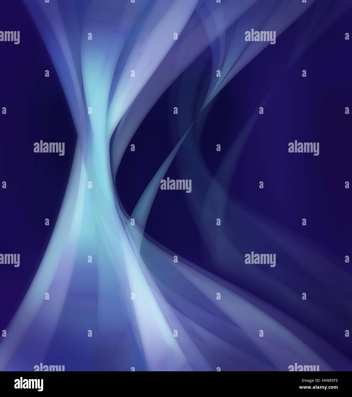 Digitale Illustration: dynamische Abstract Background mit schwimmenden organischen, wellenartigen Formen, hoher Kontrast, lebendige Farben Stockfoto