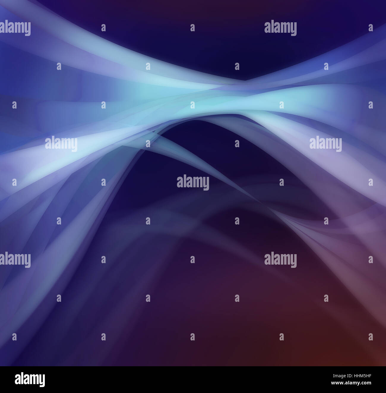 Digitale Illustration: dynamische Abstract Background mit schwimmenden organischen, wellenartigen Formen, hoher Kontrast, lebendige Farben Stockfoto