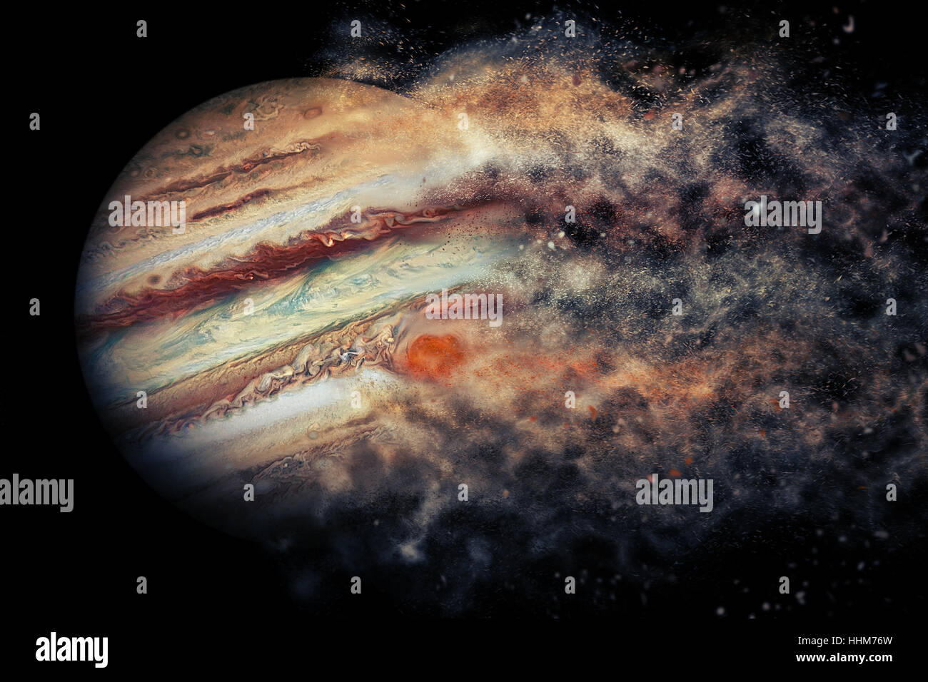 Planet-Explosion - Jupiter. Science Fiction Kunst. Solar-System. Elemente dieses Bildes, eingerichtet von der NASA Stockfoto
